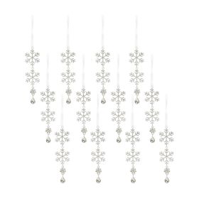 Jewel Tiered Snowflake Ornament (Set of 12) 8"H Metal