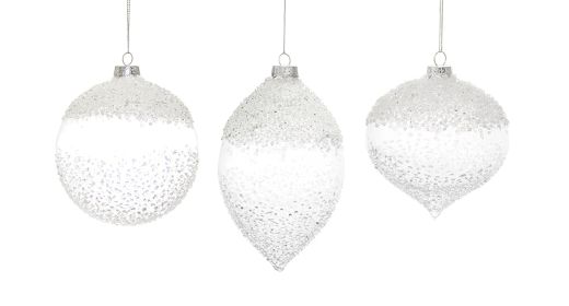 Ornament (Set of 6) 5.75"H, 7"H, 5.75"H Glass