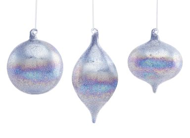 Ornament (Set of 6) 4.5"H, 4.75"H, 6.75"H Glass