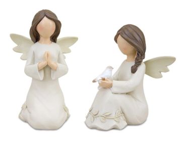 Angel (Set of 2) 4"H, 4.5"H Resin