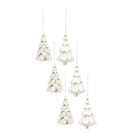 Tree Ornament (Set of 6) 5"H, 5.75"H Glass
