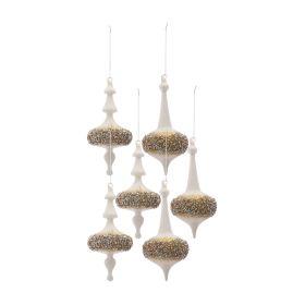 Finial Ornament (Set of 6) 8"H, 8.25"H Glass