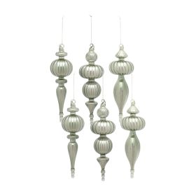 Finial Ornament (Set of 6) 10"H Glass