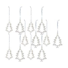 Tree Ornament (Set of 12) 3.75"H, 4.75"H Iron/Glass