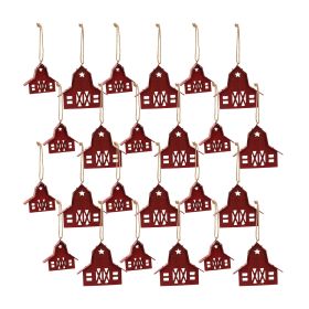 Barn Ornament (Set of 24) 3"H, 5"H Wood