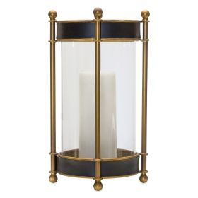 Candle Holder 6.5"D x 13.5"H Iron/Glass