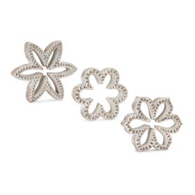 Flower Outline (Set of 3) 5.75"H, 6.5"H, 7"H Resin