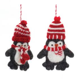 Penguin Ornament (Set of 6) 4.5"H Wool