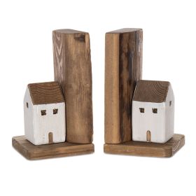 House Bookends (Set of 2) 4.75"L x 8.25"H Wood
