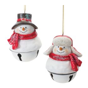Snowman/Bell Ornament (Set of 12) 4.5"H Resin
