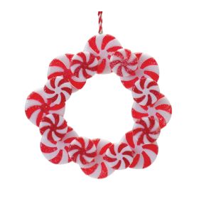 Candy Wreath Ornament (Set of 12) 5"D Glass