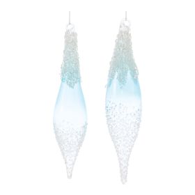 Drop Ornament (Set of 12) 8.5"H, 9"H Glass
