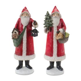 Santa (Set of 2) 11"H Resin