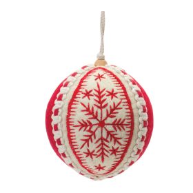 Ball Ornament (Set of 4) 4"D Wool