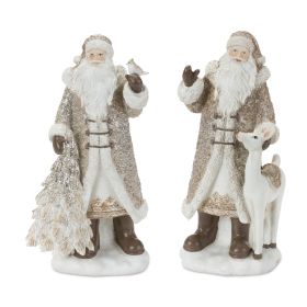 Santa (Set of 2) 11.75"H, 12.25"H Resin