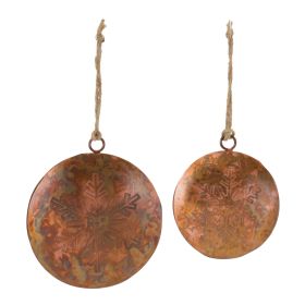 Disc Ornament (Set of 6) 3.75"H, 4.75"H Iron
