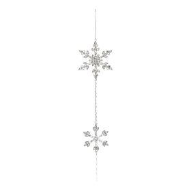 Snowflake Drop Ornament (Set of 6) 21"H Iron/Glass