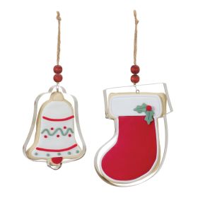Cookie and Cookie Cutter Ornament (Set of 12) 4.25"H, 4.5"H Clay Dough/Metal