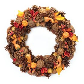 Mixed Cone and Berry Wreath 10.5"D Foam/Cone