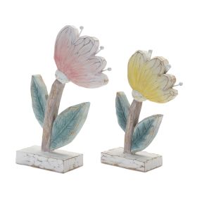 Floral Tabletop (Set of 2) 7.5"H, 9"H Resin