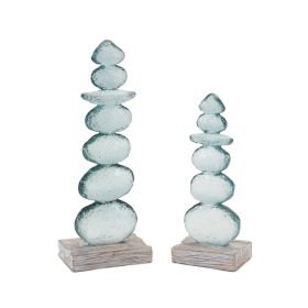 Rock Sculpture (Set of 2) 7.75"H, 10.25"H Resin