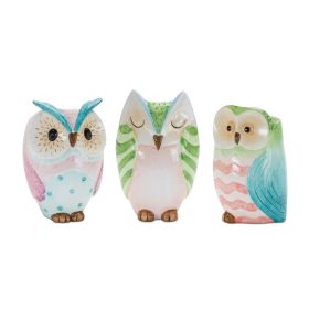 Owl Pot (Set of 3) 6.75"H, 7"H, 7.25"H Resin