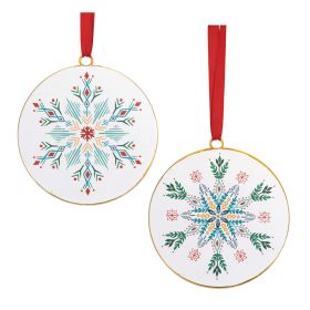 Snowflake Disc Ornament (Set of 12) 6"H Iron/Jute