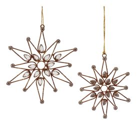 Snowflake Ornament (Set of 12) 6"H, 7"H Iron/Beads