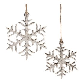 Snowflake Ornament (Set of 12) 4.25"H, 5"H Aluminum