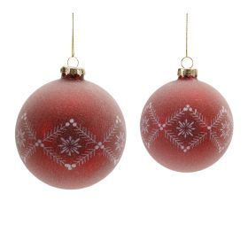 Ornament (Set of 6) 3"D, 4"D Glass