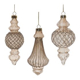 Ornament (Set of 6) 5.5"H, 6"H, 6.25"H Glass