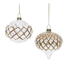 Ornament (Set of 12) 3.75"H, 4.5"H Glass