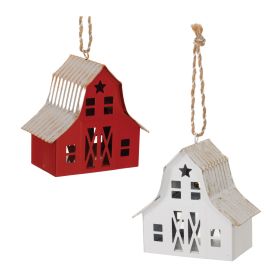Barn Ornament (Set of 6) 3.75"H Iron