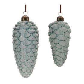 Pine Cone Ornament (Set of 6) 5.5"H, 7"H Glass