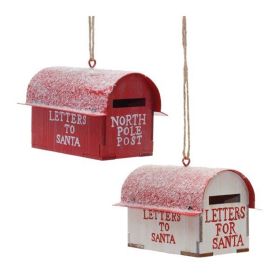 Mailbox Ornament (Set of 4) 3"H Metal