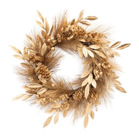 Pine/Bay Leaf and Berry Wreath 25.5"D Plastic/PVC