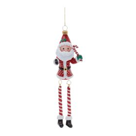Santa Ornament (Set of 6) 8"H Glass/Resin