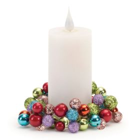 Ornament Candle Ring (Set of 3) 4.5"D Foam/Wire (Fits a 2" Candle)