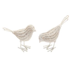 Bird (Set of 4) 4.5"H, 5.5"H Resin/Metal