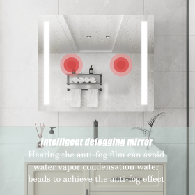 36 x 30 inch Medicine Cabinet with LED Vanity Mirror, Anti-Fog, Dimmable, Recessed or Surface Mount