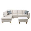 66.5" White Microfiber 3-Piece Living Room Sofa Set