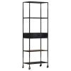 Book Cabinet 23.6"x13.8"x70.9" Rough Mango Wood & Iron