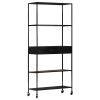 Book Cabinet 31.5"x13.8"x70.9" Rough Mango Wood & Iron