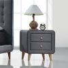 Valda Nightstand in Light Gray Fabric YJ