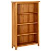 4-Tier Bookcase 27.6"x8.7"x43.3" Solid Oak Wood