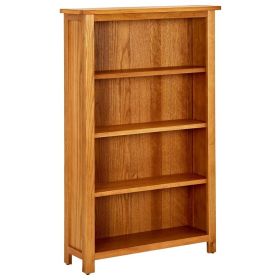 4-Tier Bookcase 27.6"x8.7"x43.3" Solid Oak Wood