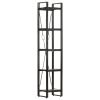 5-Tier Bookcase Black 15.7"x11.8"x70.9" Solid Mango Wood