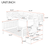 Stairway Twin-Over-Full Bunk Bed with Storage and Guard Rail for Bedroom, Espresso color(OLD SKU :LP000019AAP)