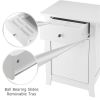 Single Door Bedside Cabinet with A Drawer White
