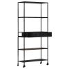 Book Cabinet 31.5"x13.8"x70.9" Rough Mango Wood & Iron